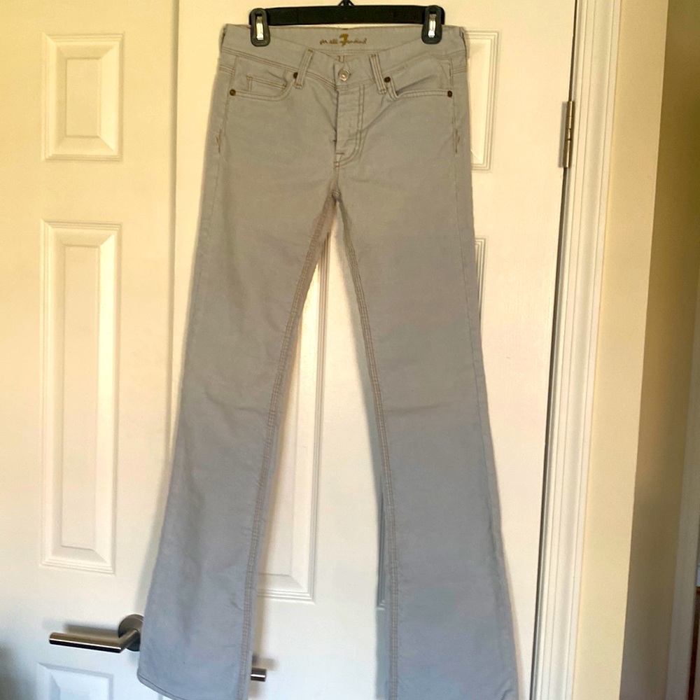 7 for all mankind corduroy bootcut pant, light blue, size 27